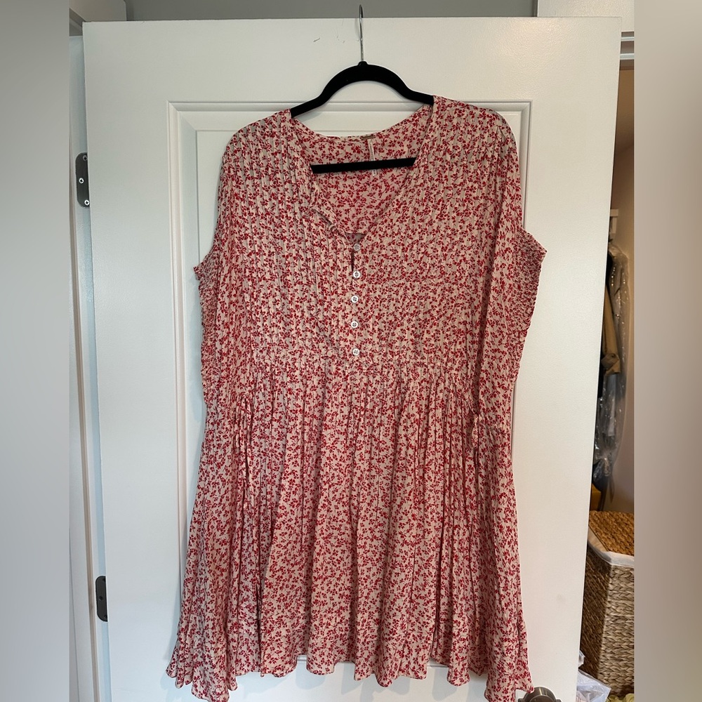 Free People Floral Red Dress